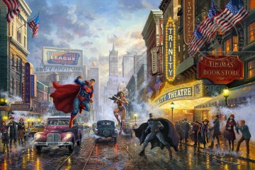 Batman Superman y Wonder Woman Película de Hollywood TK Disney Pinturas al óleo
